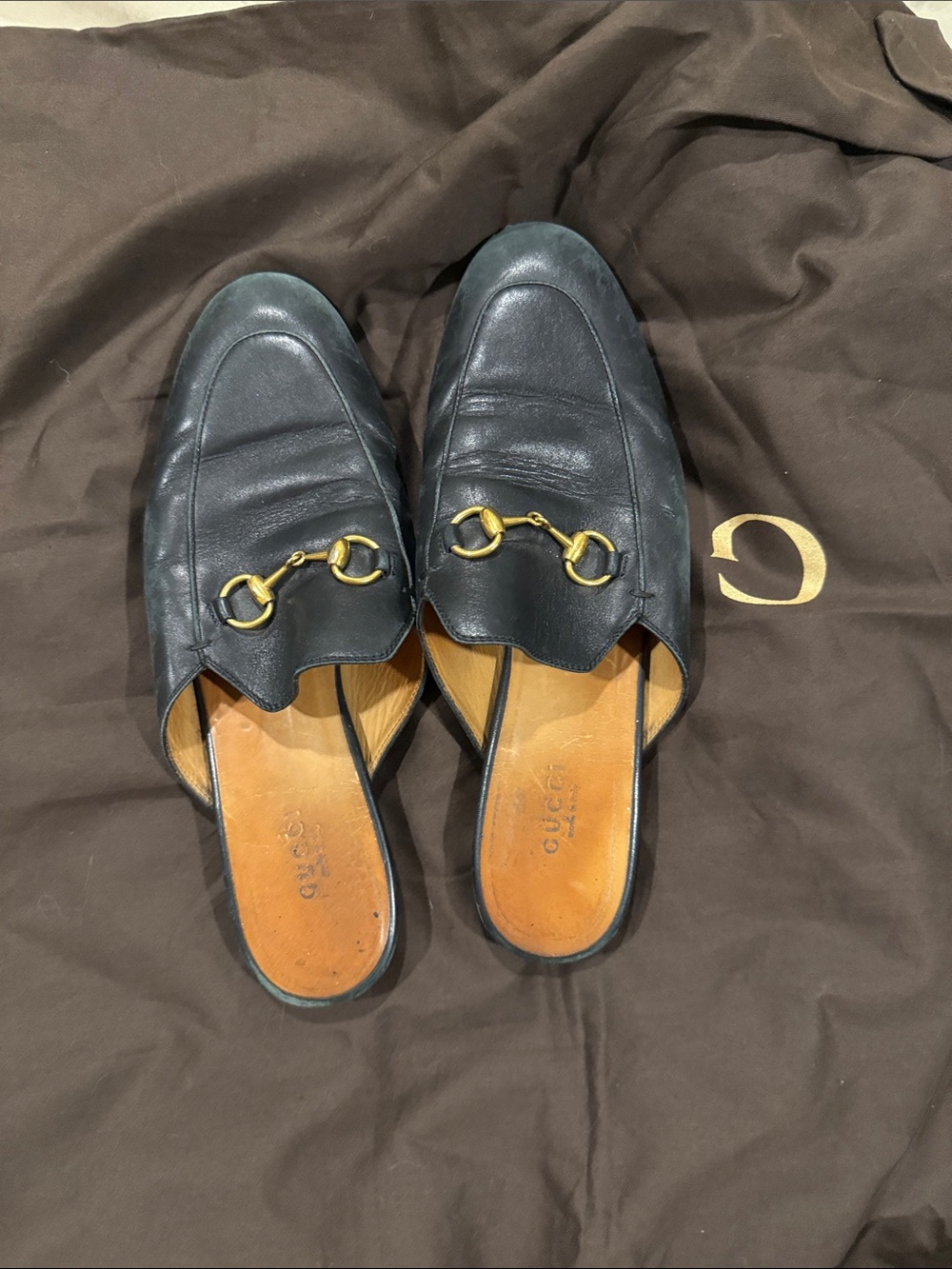 Gucci Black Leather Horsebit Backless Mules - Picture 2 of 4